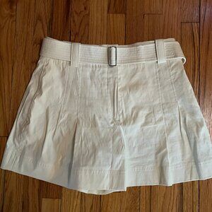 ALC Miles Belted Linen Blend Cream High Waist Pleated Shorts Size 12 EUC